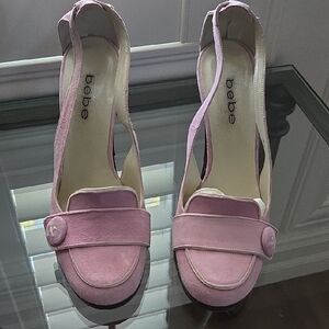 Bebe Women's Pink Slingback Loafers